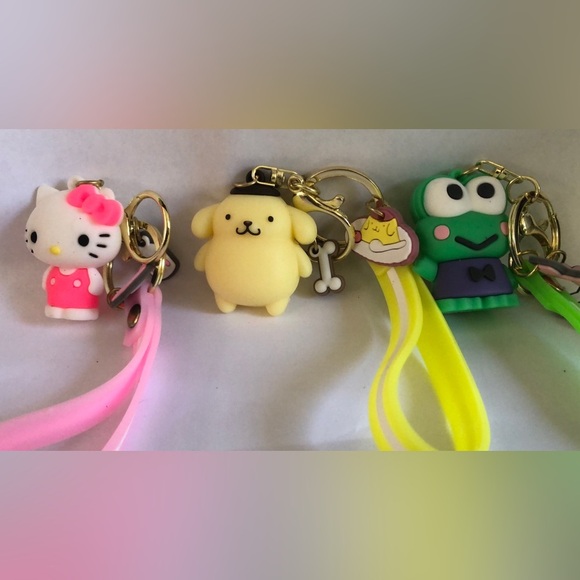 BRAND NEW 3 Sanrio Keychains:  Hello Kitty, Pom Pom, & Kerropi Keychain - Picture 1 of 7